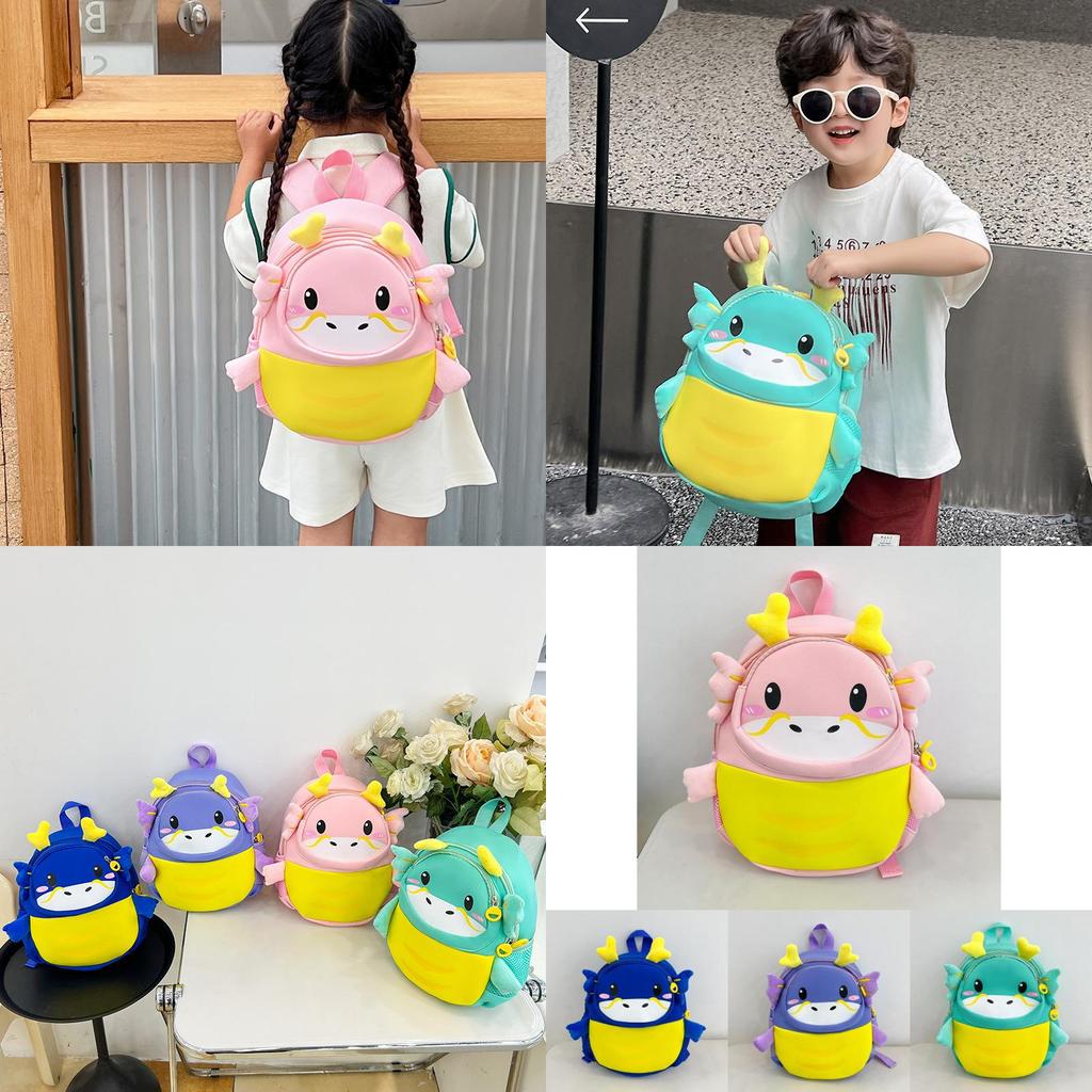 Adorable Unisex Oxford Cloth Kids Backpack With Animal Cartoon Design For School