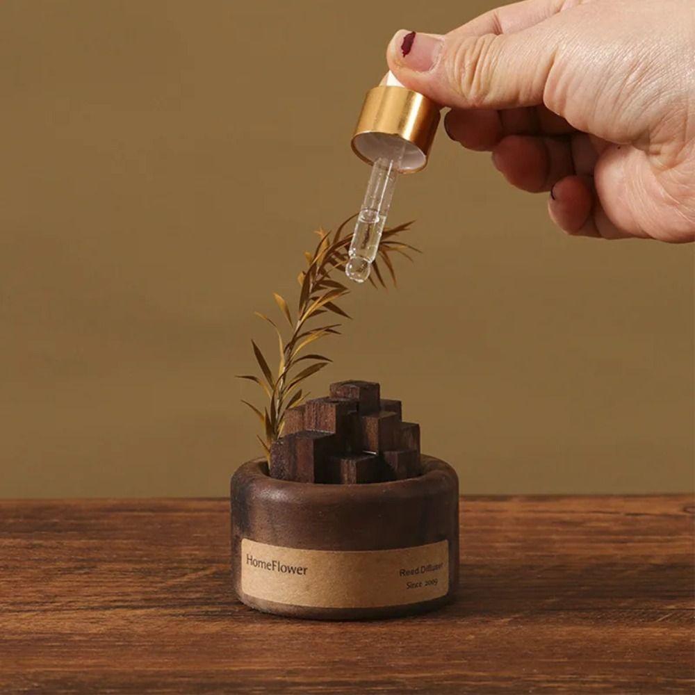 Unique Wooden Diffuser Eco-Friendly 3 Color Wood Art Fireless Aromatherapy Round Wooden Aromatherapy Home Decoration