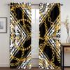 3D Modern Luxury Brand Design Baroque Black Gold Fashion 2 Pieces Shading Window Curtain For Living Room Bedroom Decor Grommet