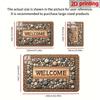 1pc Welcome Home Non-Slip Door Mat - Durable, Machine Washable Mat with Stone Pattern & Wood Texture Design - Perfect for Farmhouse Decor, All-Season