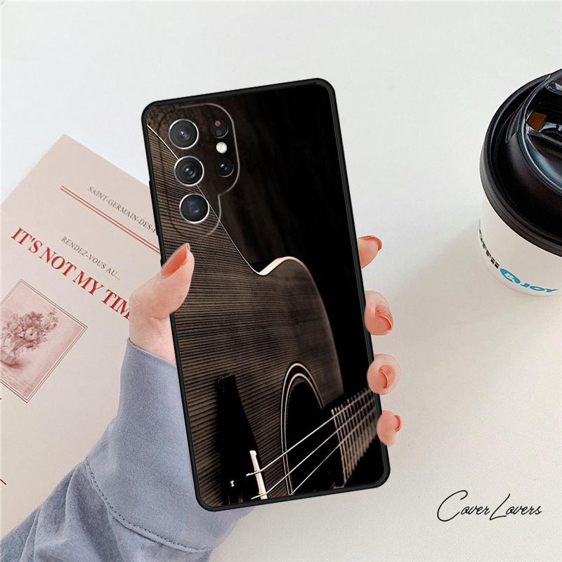 Musikalische Geige Gitarre Handyhülle Für Samsung Galaxy S24 S25 S23 S22 Ultra Note 10 20 Plus S20 S21 FE Hülle