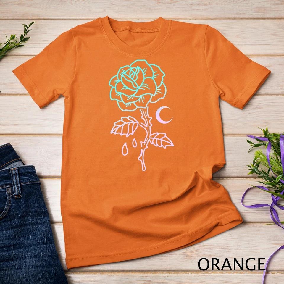 Pastel Goth Flower Emo Aesthetic Clothes Moon Rose T-Shirt Unisex T-shirt 5 M