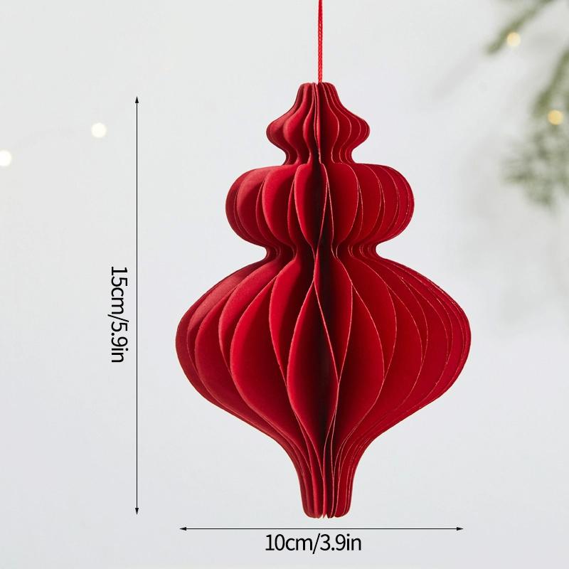 3D Paper Honeycomb Ball Santa Tree Hanging Pendant Christmas Hanging Ornament Lantern New Year Navidad Wedding Decor Supplies