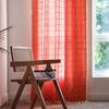 Tenda Plaid Vintage Americana con Nappe Semi Oscurante Cotone Lino Tasca per Asta Soggiorno Balcone Cucina Finestra a Golfo Protezione UV Arredamento Boho Rustico