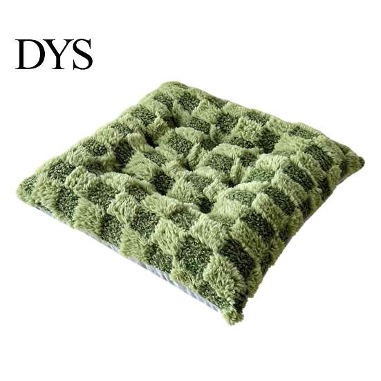 Warm Dining Chair Cushion Square Plush with Ties, Buffalo Check Plaid Seat Cushion, High Resilience Fiber Fluffy Non Slip Pad for Office Collapse Desk