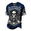 Men's Casual Short Sleeve Neck T-Shirt with Halloween Print Lightweight Breathable