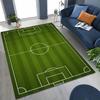3D Grüner Schwarzer Fußballfeld Stadion Teppich für Schlafzimmer Wohnzimmer Sofa Zuhause Fußabtreter Dekor, Größere Kinder Spiel Rutschfeste Bodenmatte