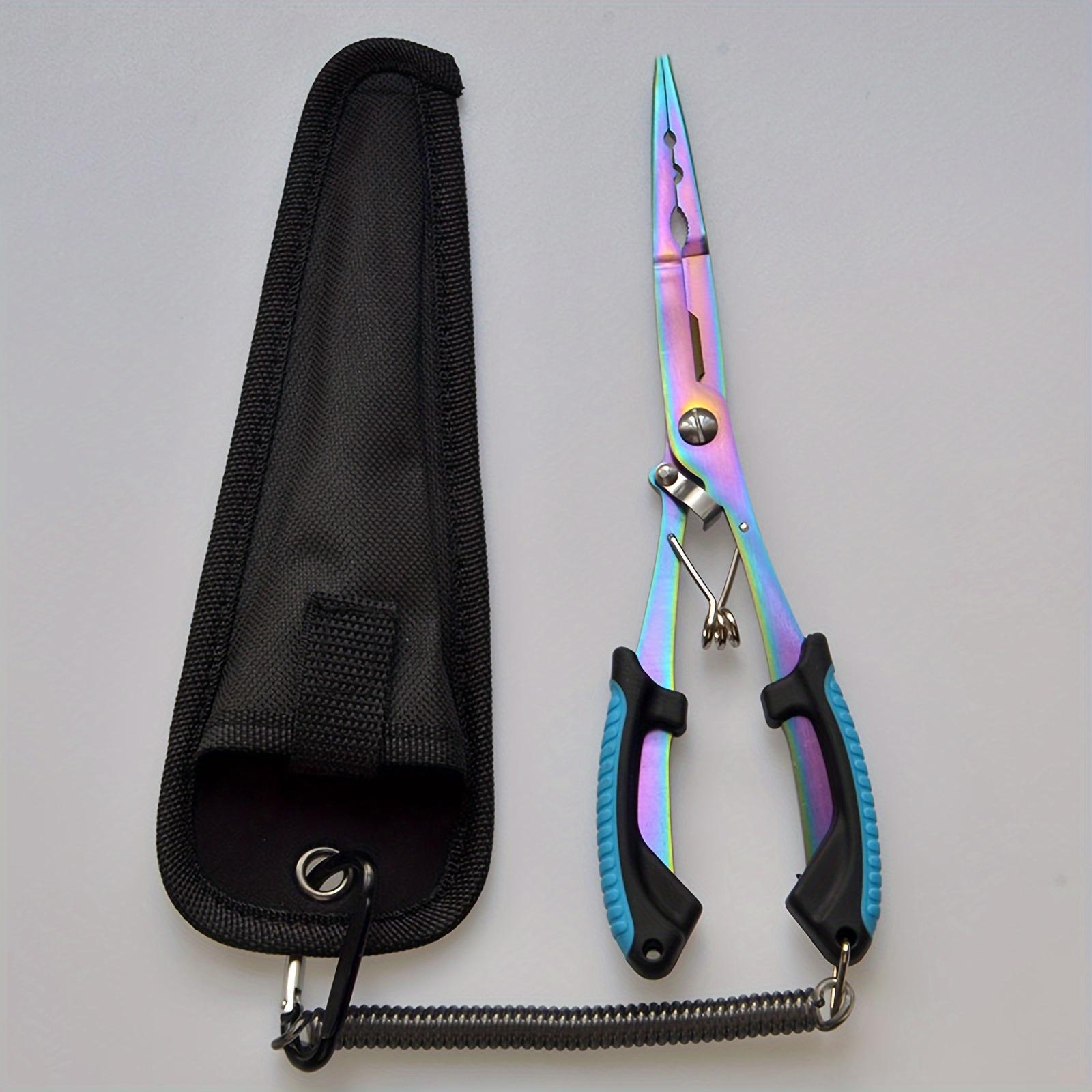 

Multifunctional Fishing Pliers Ergonomics Anti-slip Lure Pliers Straight Nose Color Titanium Tied Hooks Angling Equipment синій