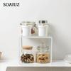 Multifunctional Iron Storage Rack Closet Shelf Drainage Rack for Dinner Plates Spice Jars Holder Kitchen Organizer