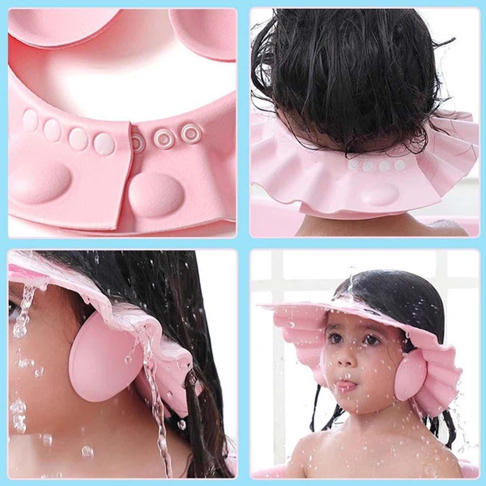 Adjustable Children Ear Protection Prevent Water Into Ear Infant Baby Shower Cap Kids Bath Hat Shampoo Cap Hair Wash Shield Hat