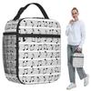 Abstract Piano Keys With Musical Notes Insulated Lunch Bag for Kids School Cooler Thermal Food Box Tote Lunch Boxes Container