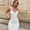 Elegant Sleeveless Long Dresses Y2K Summer Backless Slim Low-cut Women's Dress Fashion Solid Knit Streetwear Club Robe