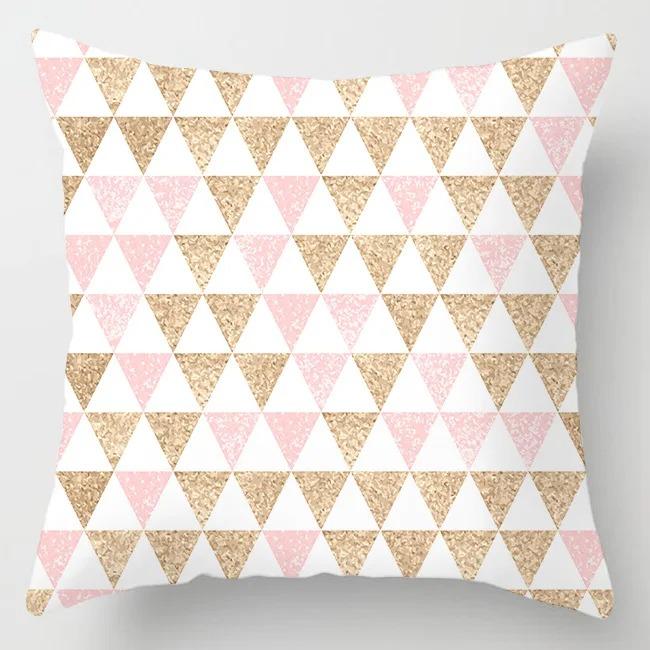 Pink Leaf Feather Pillowcase Office Living Room Home Pillowcase Car Ornaments