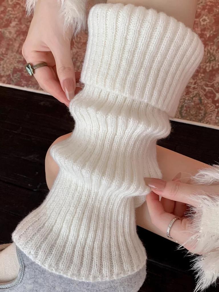 Wool Socks Cover Socks Warm Slimming Knitted Pile Socks Y2K With Snow Boots Calf Socks