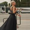 Real Shot Foreign Trade Summer New Fashion Long Dress Women's Clothing Lace-up Solid Color Waist Backless Suspender Dress