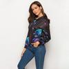 Women Jellyfish Printed Drop Shoulder Hooded Sweatshirt Long Sleeved Sweatshirt