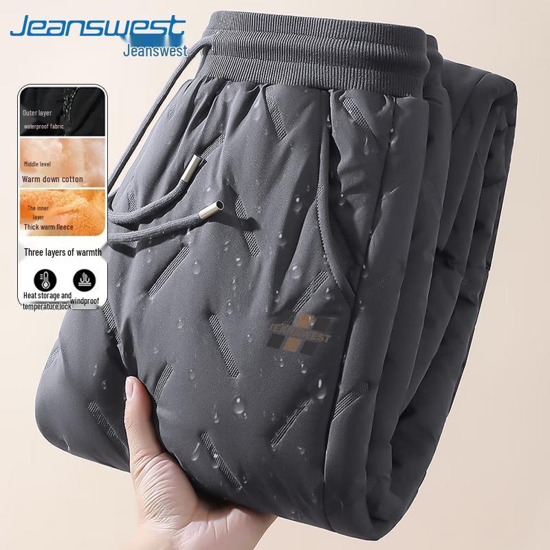 Jeanswest Men's Winter Fleece Lined Tapered Cotton Pants