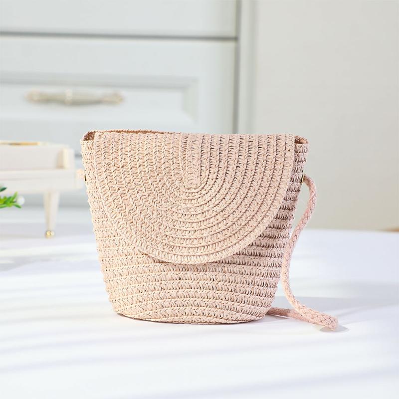 1Pieces New Flip Style Change Mini Bag Fashionable Straw Woven One Shoulder Crossbody Mountaineering Bag