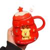 Creative Christmas Cup High Precision Cartoon Ceramic Cup Gift Practical Gift Mug with Lid Spoon Gift Gift Box Pack