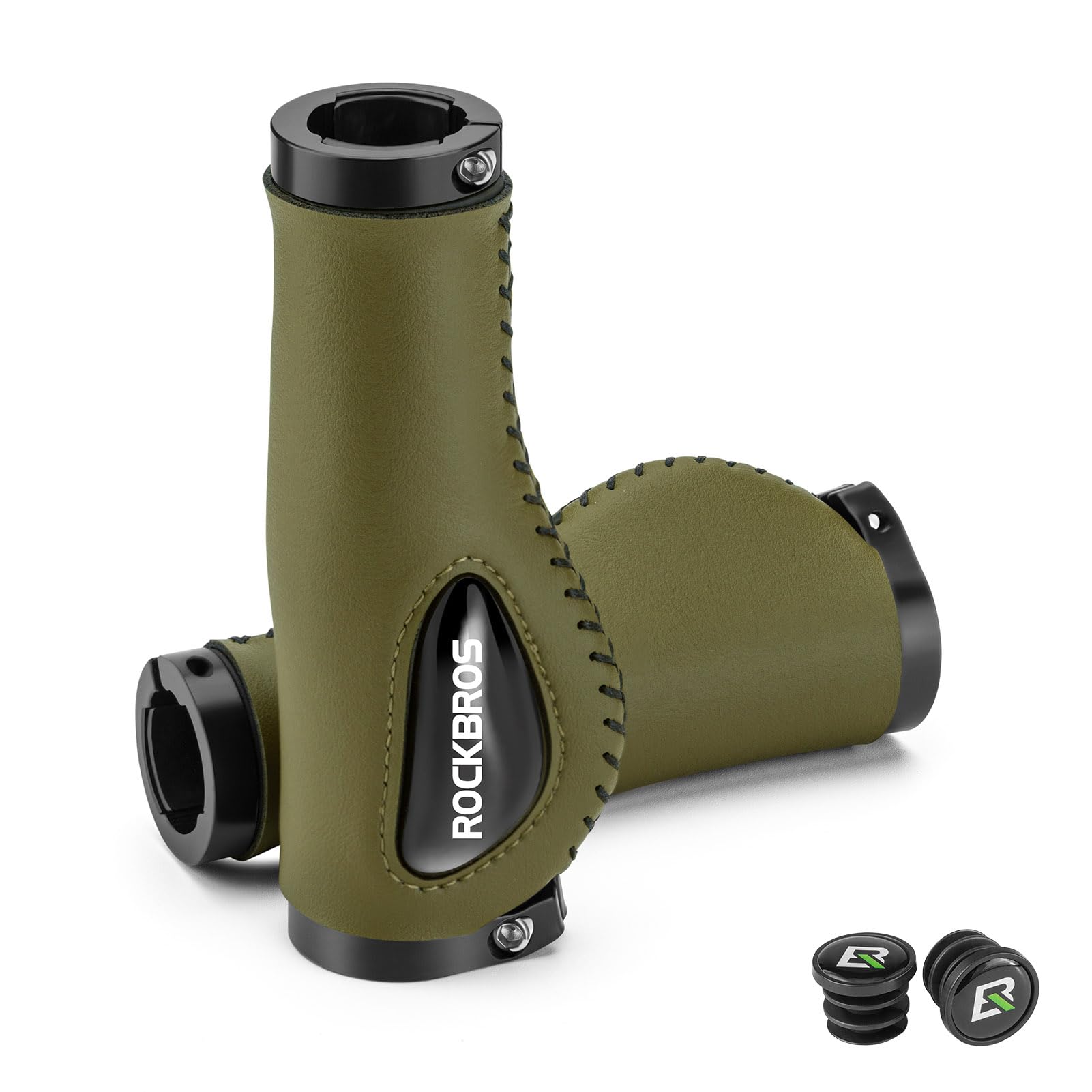 

ROCKBROS Велосипедные эргономичные ручки руля с амортизирующей силиконовой подушкой, двойные, совместимые с кроссовым велосипедом, велосипедные ручки, ручки, амортизация, коричневый