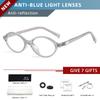 CLLOIO Classics Small Frames Anti Blue Ray Myopia Glasses Women Retro Oval Reading Glasses Anti-reflection Prescription Eyewear