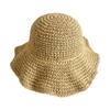 Korean Style Foldable Crochet Straw Hat - Women's Summer Sun Protection Beach Hat