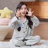 Girls Cotton Pajama Set Long Sleeve Cartoon Print Sleepwear Kids Home Outfit