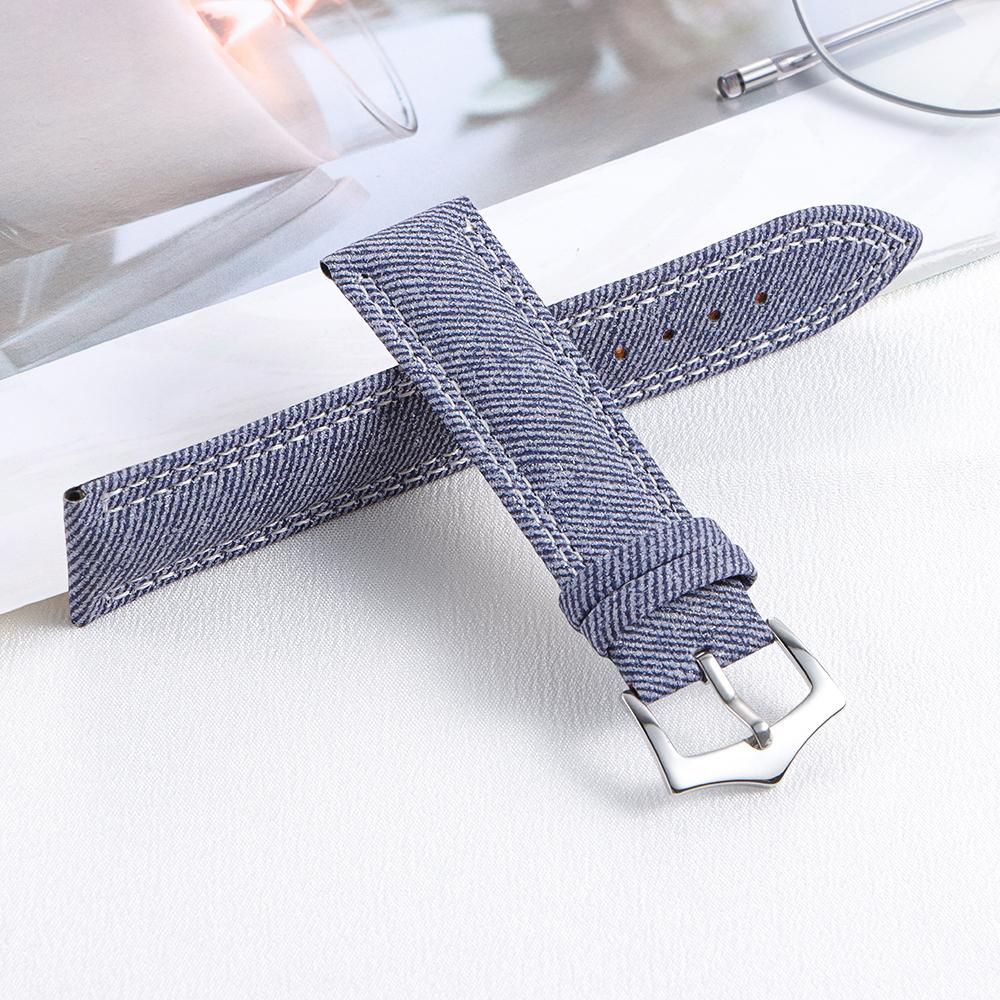 18mm 20mm 22mm Canvas Soft Watchband Denim Nylon Watch Straps for Men Women Business Universal Bracelets Vintage Wristband Belt