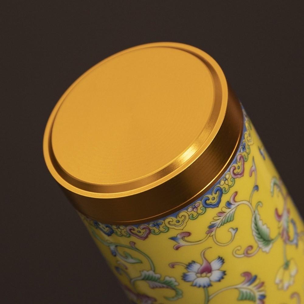 Flower Empty Tea Tin Can Ceramic Green Tea Canister Tea Packaging Box  Tea-leaves Packaging