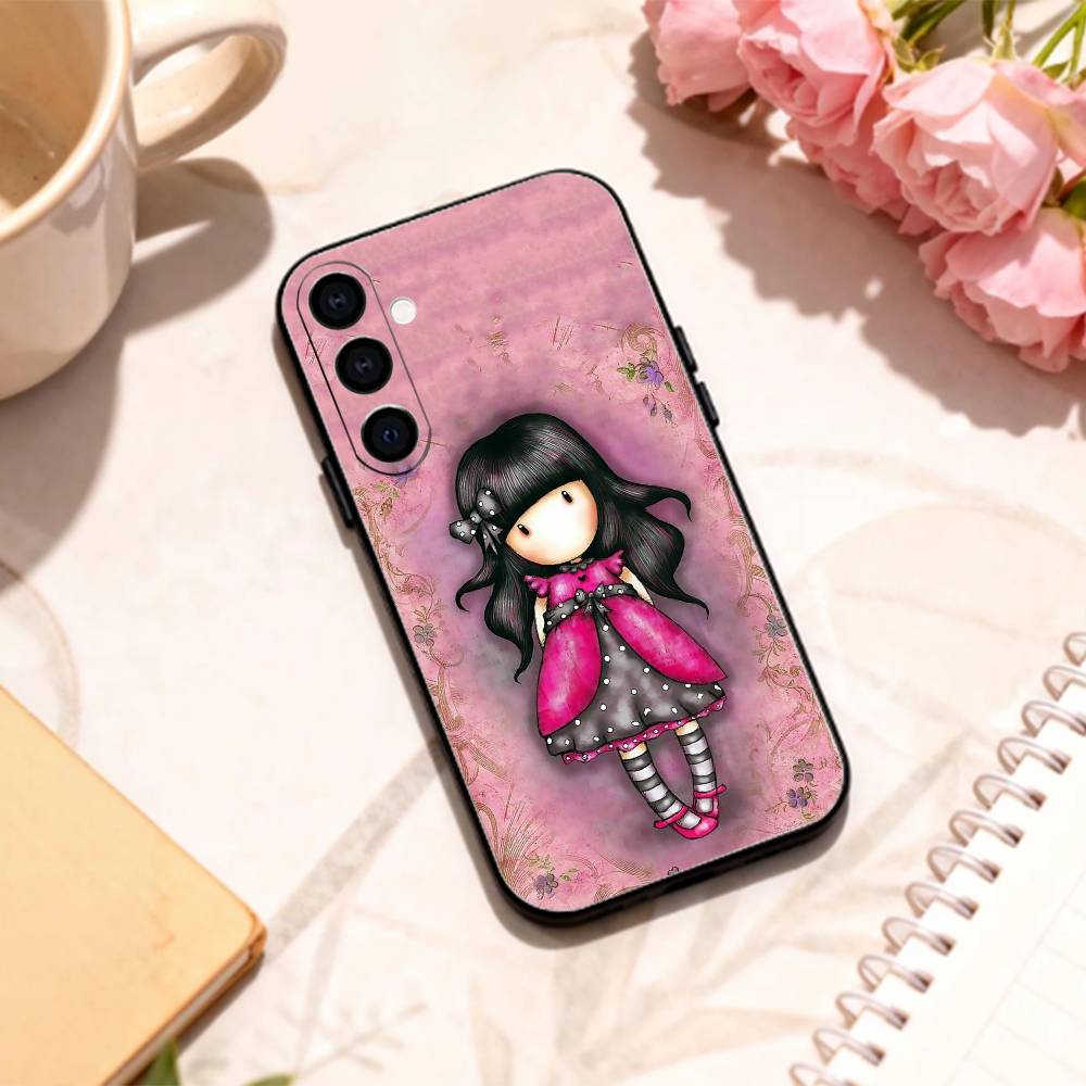 L-Lovely S-Santoro G-Gorjuss Series Phone Case For Samsung Galaxy A73,A72,A71,A70,A53,A52,A51,Others Soft Black Shell