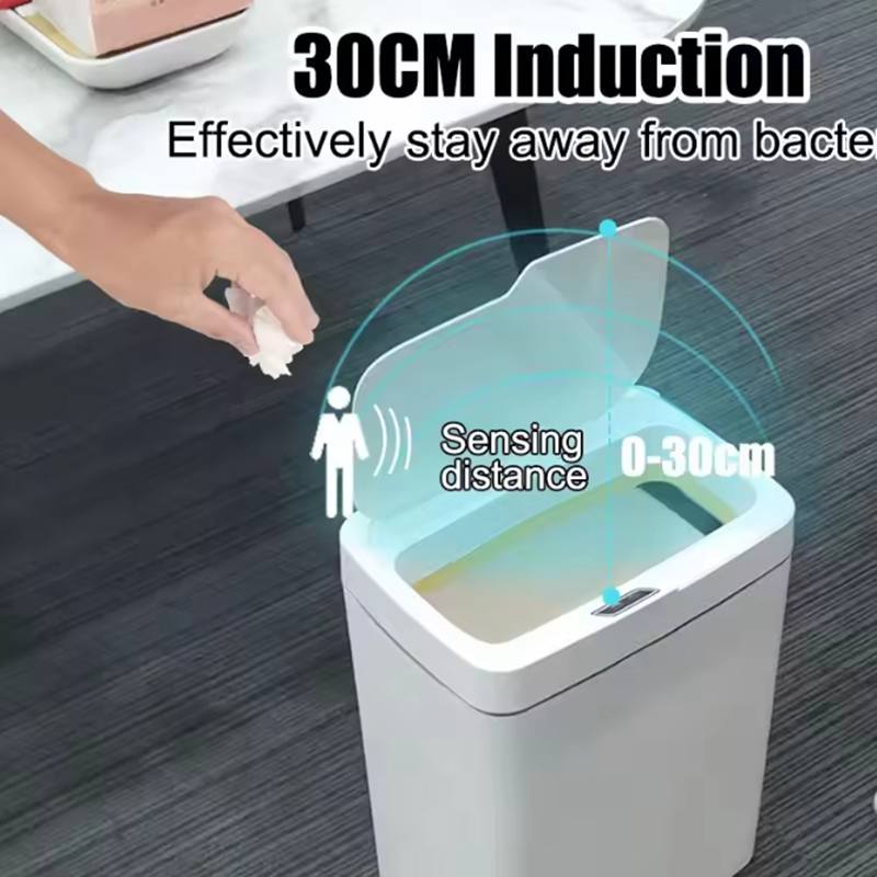 15L Smart Trash Can Automatic Touchless Smart Sensor Sensing Trash Can Waterproof Bathroom Kitchen Bedroom Trash Can