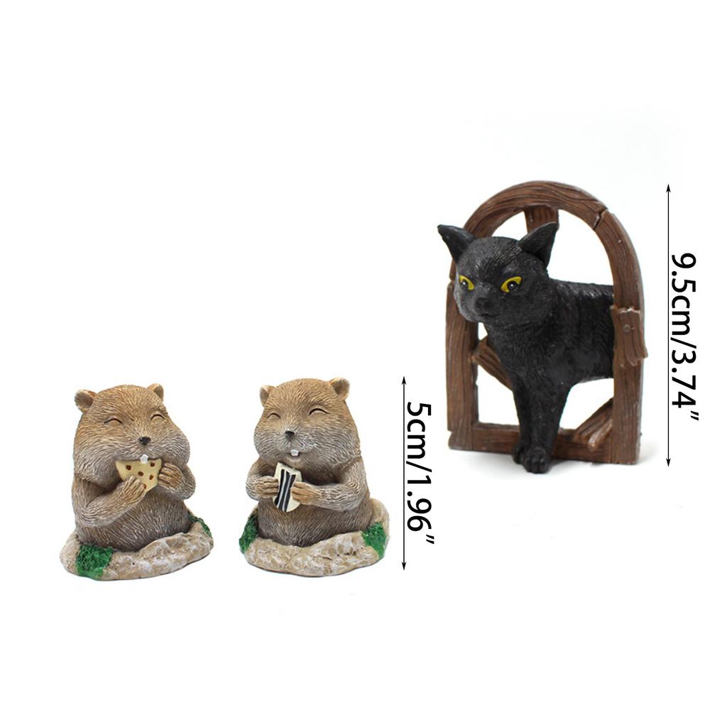 Harz Katze Gopher Gartendekoration Skulptur Figuren Rasen Garten Ornament Geeignet für Außenbereich Fügt Charme Laune hinzu