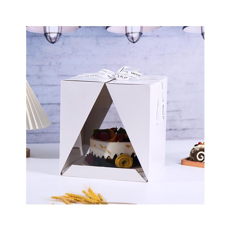 Clear Handheld Cake Box - Premium Custom 6/8 Inch Tall Windowed Birthday Cake Carrier