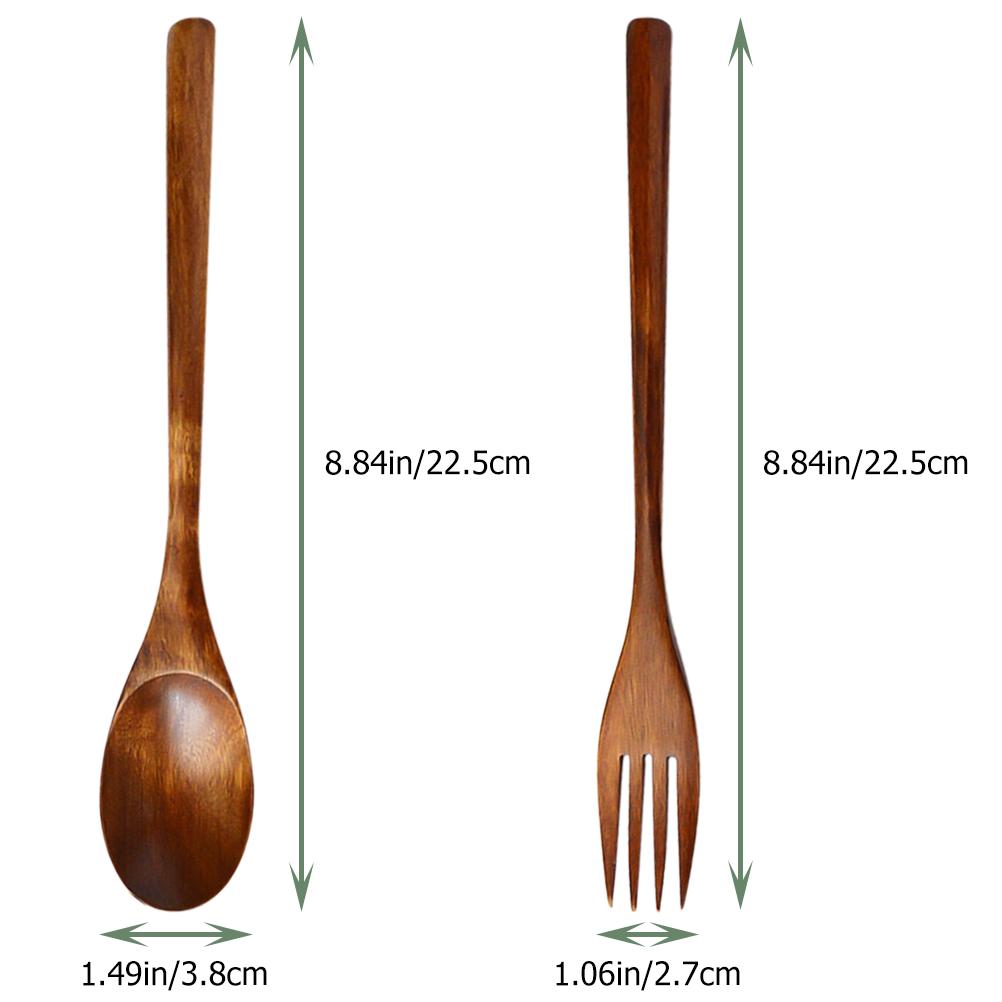 Forchetta e Cucchiaio in Legno Forchette Cucchiai Accessori per la Casa Riutilizzabili Insalata Delicato Dessert Multifunzione Antipasto Torta Mangiare Mini