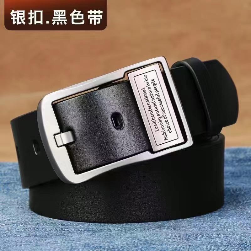 

Fashionable Casual Men s Leather Belt Flip Buckle Retro Waist Belt for Jeans Stylish Alloy Clasp Standard Width Versatile Style 120cm