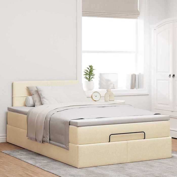 Maison Exclusive - Cadre de lit ottoman avec matelas crème 120x200cm tissu