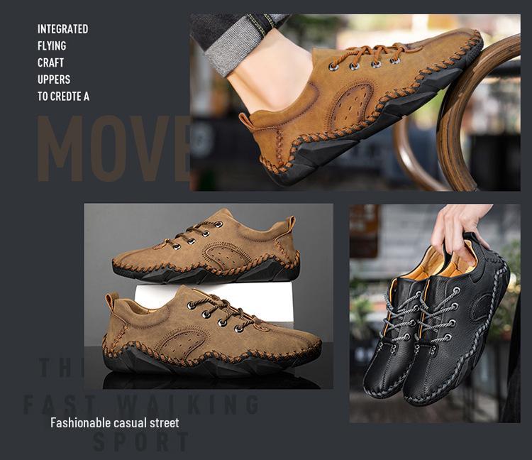 2022 Autumn Men's Casual Korean-Style Leather Moccasins: Breathable Handmade Octopus Driving Shoes