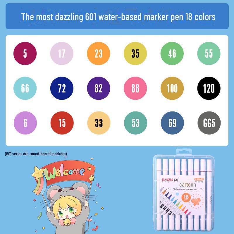 

Набор из 48 двухсторонних маркеров на водной основе для рисования анимационных роликов школьниками и детьми