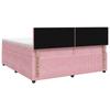 Box Spring Bed with Mattress and Headboard Pink 200 X 200 Cm Velvet