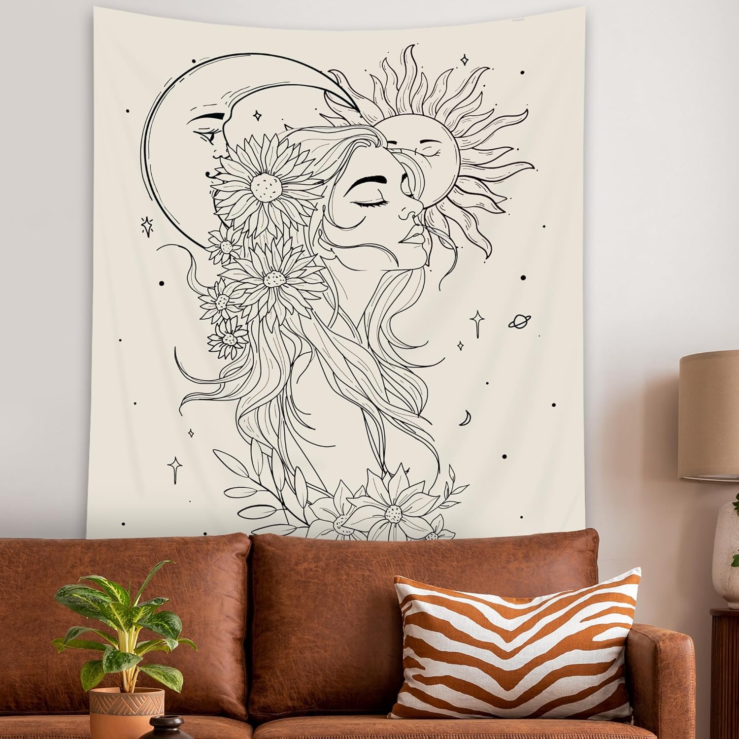 Tapestry svbright abstract woman fabric wall 75x100 чёрный