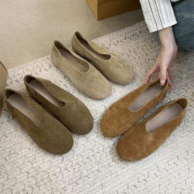 Chaussures rétro mamie pour femmes printemps et été semelle plate semelle souple à enfiler chaussures Doudou chaussures simples avec des jupes