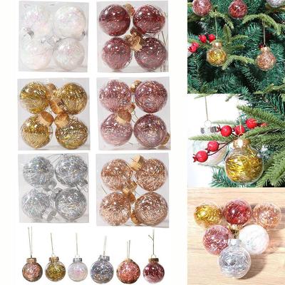 Colorful 6cm Christmas Ball Ornaments for Holiday Wedding Party Set of 4
