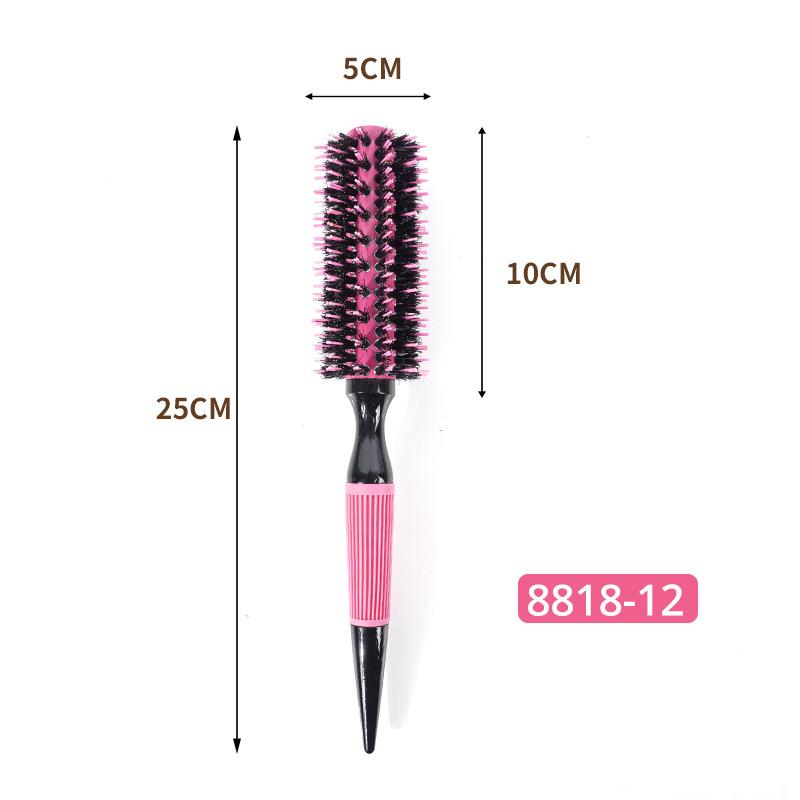Professional Round Wooden Hair Brush Boar Bristle Mix Nylon Salon Women Hair Styling Tools Hair Curler