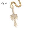 Gold T Letter Zircon Hip Hop Pendant Necklace - Versatile & Fashionable Accessories for Men