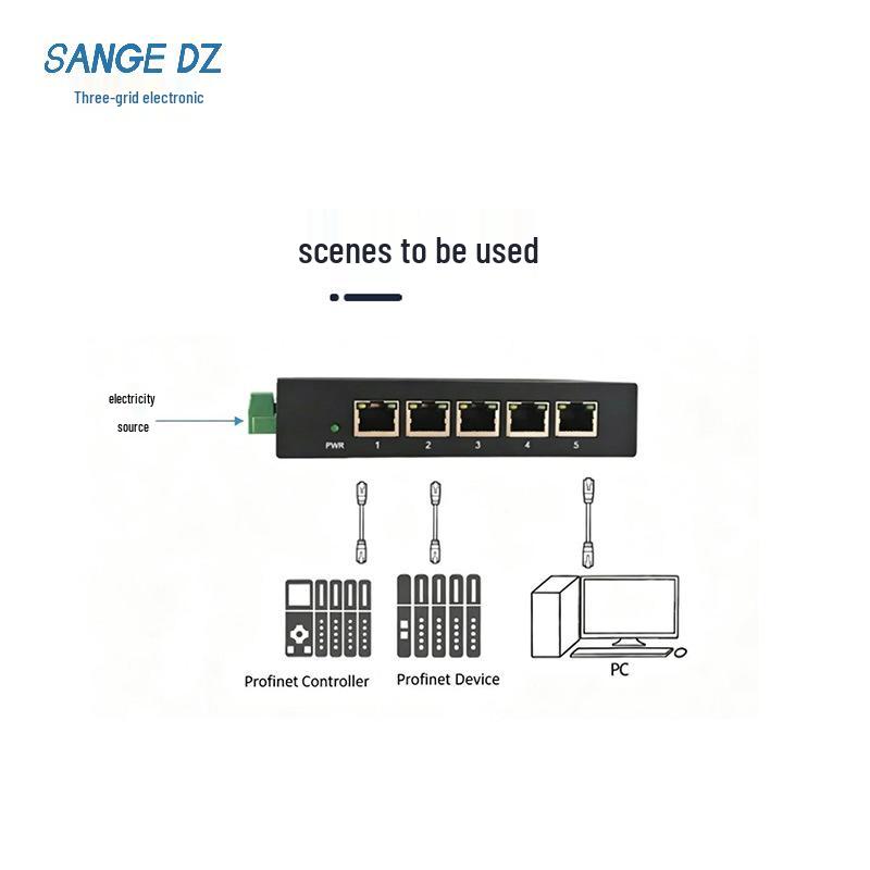 Industrial 3-Section 5-Port PROFINET & 8-Port Modbus TCP Ethernet Switch