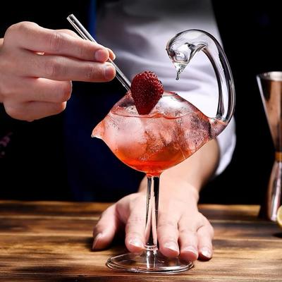 Glass Cup Creative Swanshape Shape Cocktail Goblet Glass Personality Goblet Party Bar Drinking Cup Champagne Wine Juice Cup