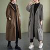 2338 Trench-coat Décontracté Artistique Grande Taille pour Femme - Nouvelle Collection Printemps 2026, Longueur Moyenne, Manches Longues Vêtement d'Extérieur