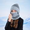 Acrylic Knit Hat With Face Mask And Ear Cover For Winter Warmth And Wind Protection