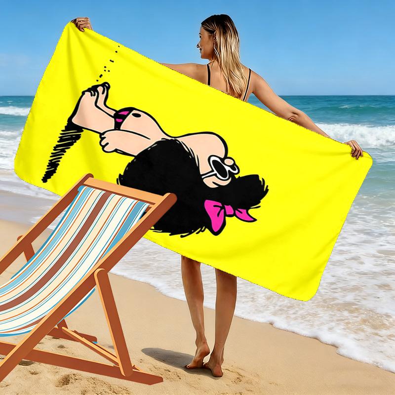 Mafalda Print Beach Towel, Large Soft Quick Dry Towel for Beach Camping Swimming