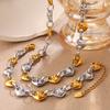 Simple Temperament Hollow Love Earrings Bracelet Necklace Light Luxury High-End Set